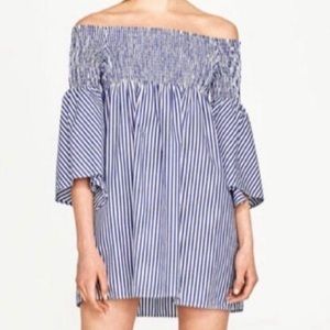 Zara mini dress with bell 3/4 length sleeve